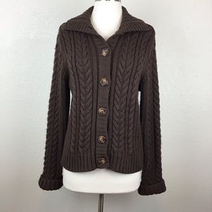 St. Johns Bay Cable Knit Buttoned Down Sweater
